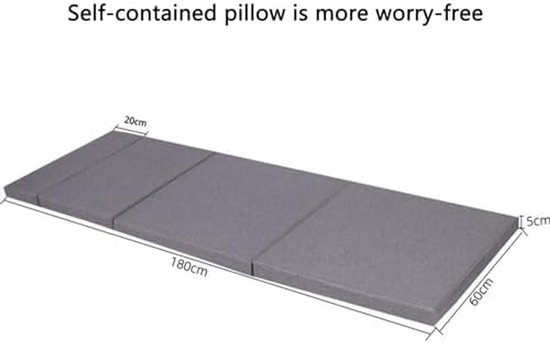 Opvouwbare Matras - Slaapbank Logeerbed - Ruimtebesparend Slapen - Afneembare Hoes - 60x180cm - Donkerbruin — afbeelding 2