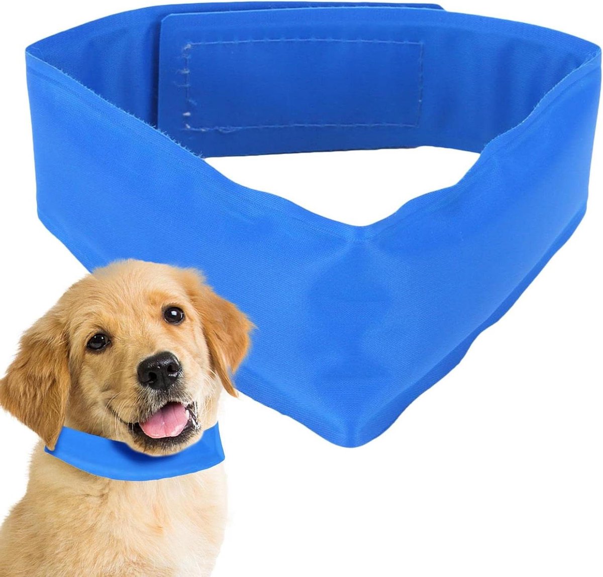 Koelbandana Hond - Huisdier Halskoeler - Hitte Verminderen - Zelf Koelend Gel - Verstelbaar - Blauw