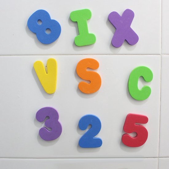 Badspeelgoed Letters - Zwemmend Alfabet - Leren in bad - Zachte schuimstickers - 36 Stuks - Multicolor van Badspeelgoed. — afbeelding 3