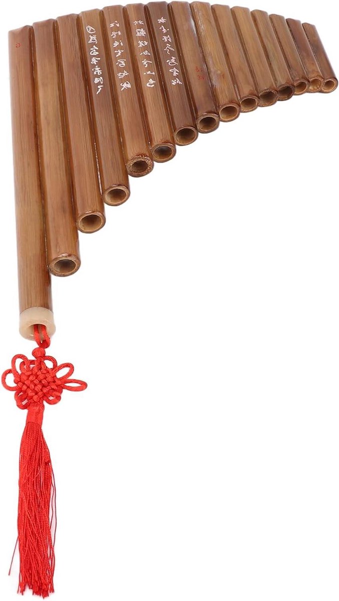 Panfluit - Houten fluit - Muziek maken - Natuurlijk bamboe - 15 pijpen - Houtkleur