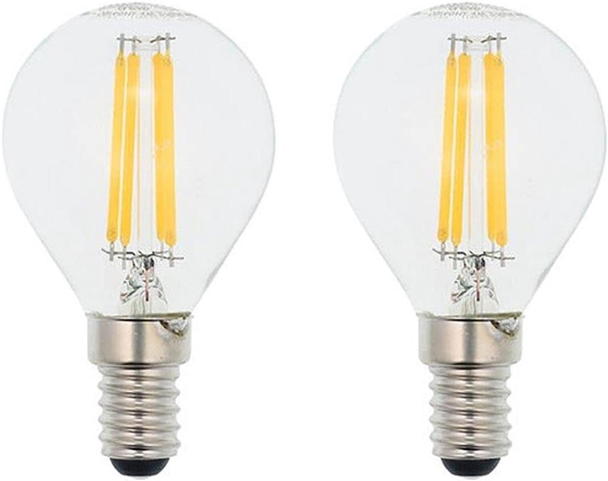 LED Filament Lamp - Kogellamp E14 - Sfeervol Verlichten - Energiezuinig 6W - Ø45mm - Transparant