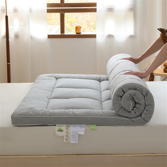 Japanse Futon Matras - Opvouwbaar Logeermatras - Comfortabel Slapen - Huidvriendelijke stof - 180x200cm - Blauw — afbeelding 2