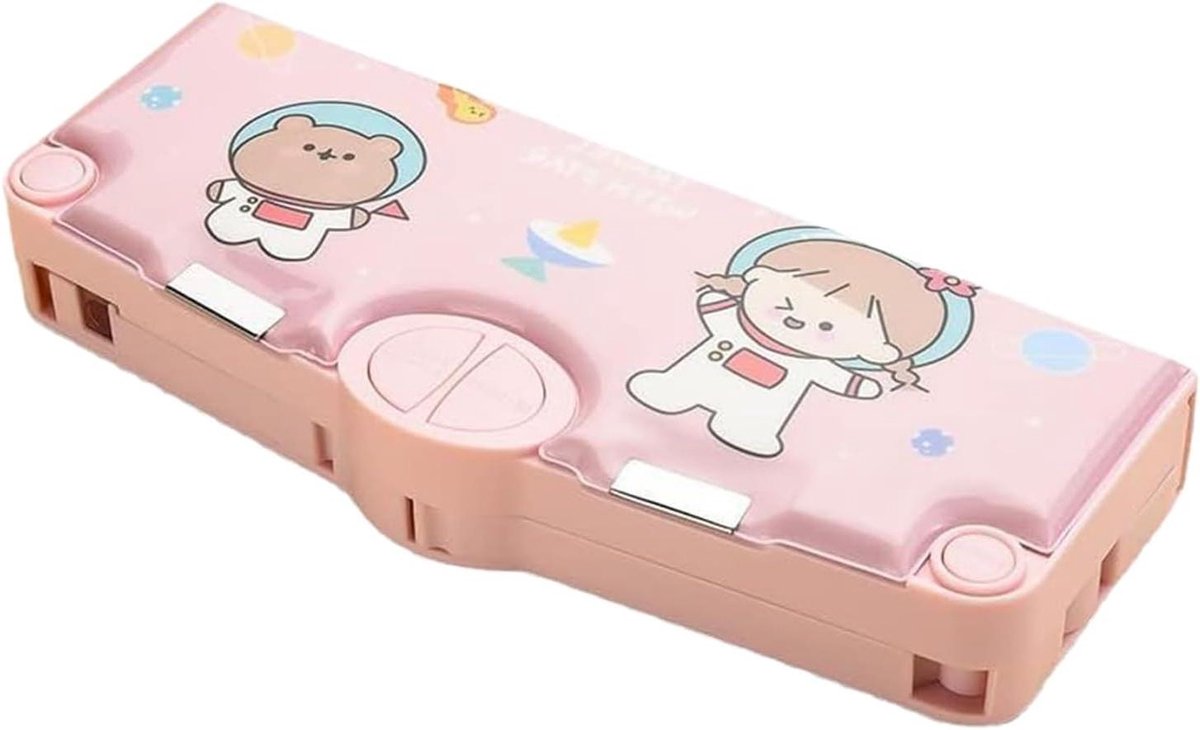 Generico Multifunctionele pop-up-organizer, cartoon-design, structuur voor schrijfwaren, planner, rekenmachine, blokblok, verpakking, Schattig meisje, riferimento alla descrizione, Zie
