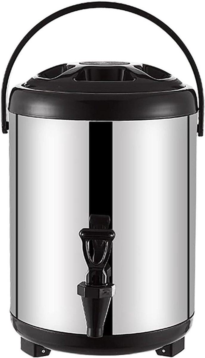 Heetwaterdispenser - Drankdispenser met kraan - Dranken serveren - Dubbelwandige isolatie - 75 liter inhoud - Zwart