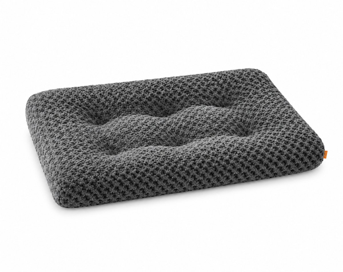 SmartLiving.Store - Hondenmand - Hondenkussen - Hondenbed - Ergonomisch - L - 95 x 60 x 10 - Pluche - Grijs