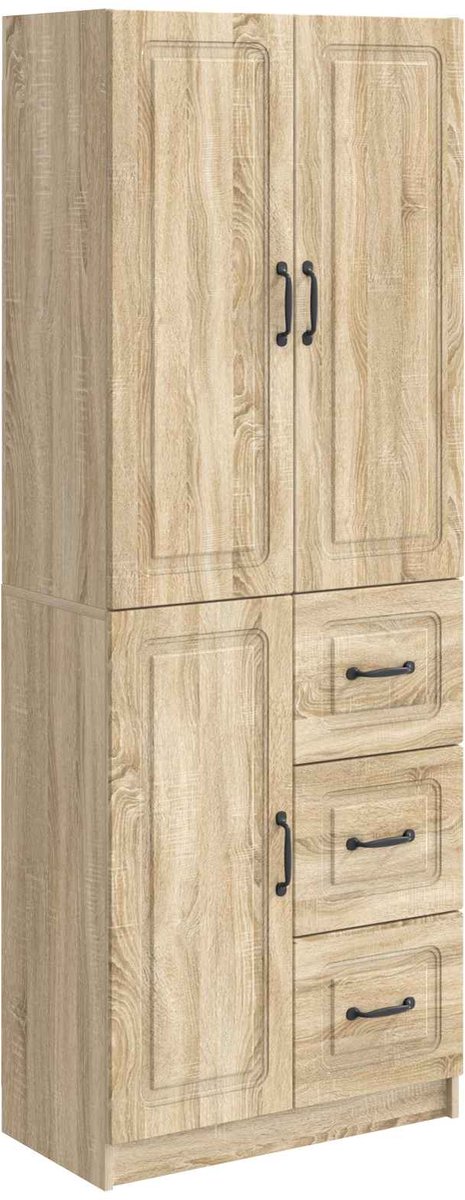 vidaXL Kast - Set - 2 - st - Sonoma - Eiken - Bewerkt - hout Sonoma eiken