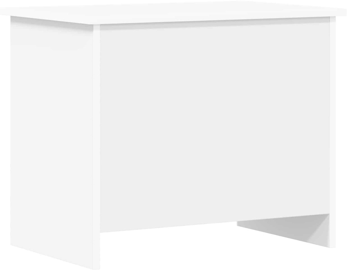 vidaXL - Opbergkist - met - opslag - Wit - 60 - x - 40 - x - 50 - cm - Bewerkt - hout