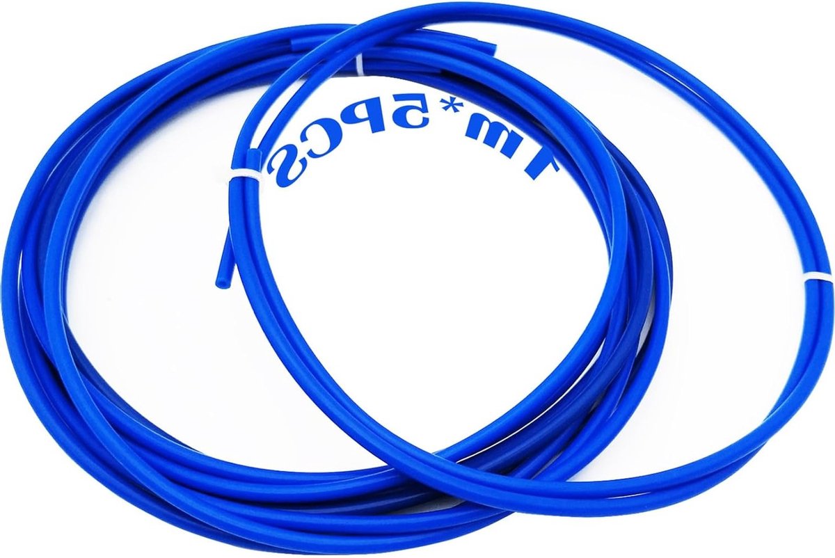 1 meter PTFE Slang, 2mm ID x 4mm OD Teflon Slang voor 3D Printer, Geschikt voor Bowden en 1.75mm Filament (5 Stuks, Blauw)