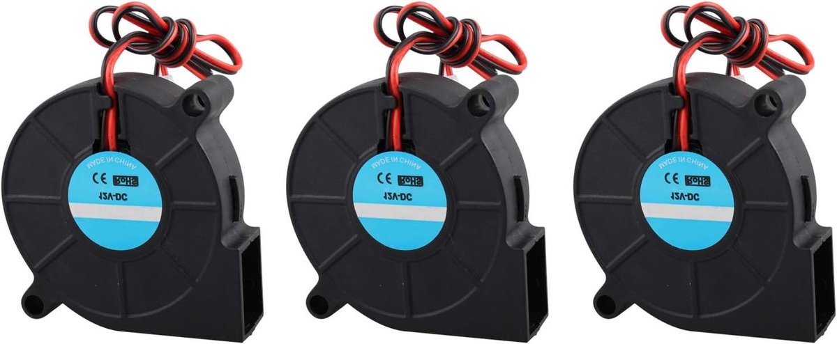 3D Printer Koelventilator 50 x 50 x 15mm DC 12V - 3 Stuks Radiale Koeling voor Hot End en Extruder, Geschikt voor RepRap i3 en andere 3D Printers
