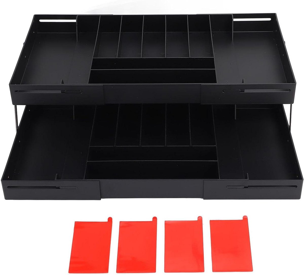 Lade Organizer - Bureau Organizer - Opbergen Keuken - 2-Laags Uitbreidbaar - 32x26x9 cm - Zwart