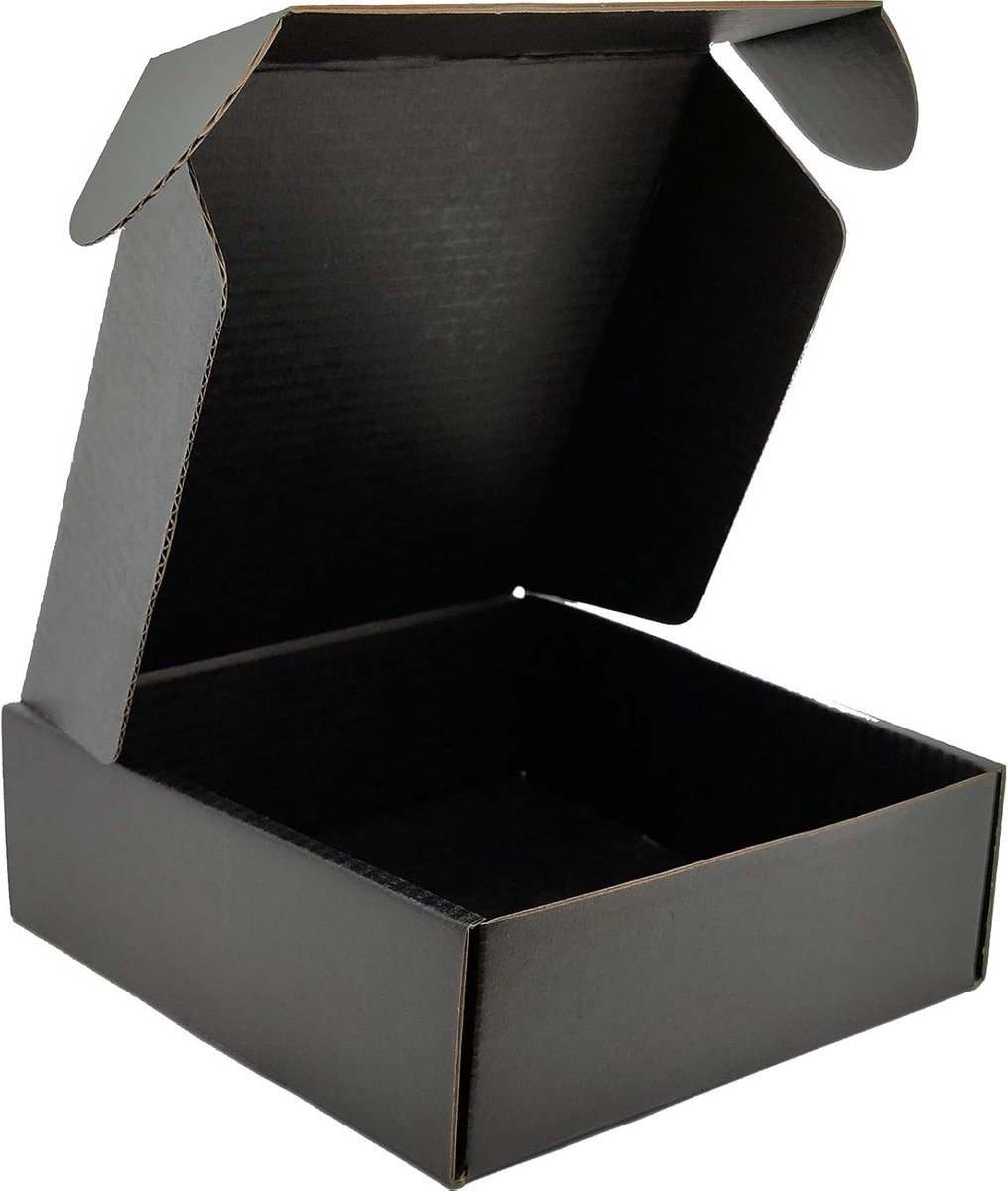 Verzenddoos met Bovenklep - Pakket Brievenbus - Sterke Doos - Postdoos - 25 Stuks - 200x200x100mm - Zwart - van Imperatoris