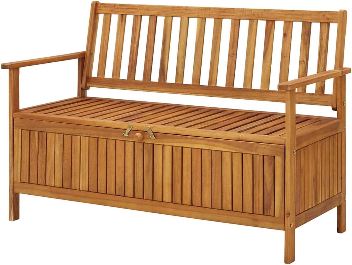 Houten Tuinbank - Opbergbank Tuin - Buiten Zitten - Met Opbergruimte - 120 cm - Houtkleurig