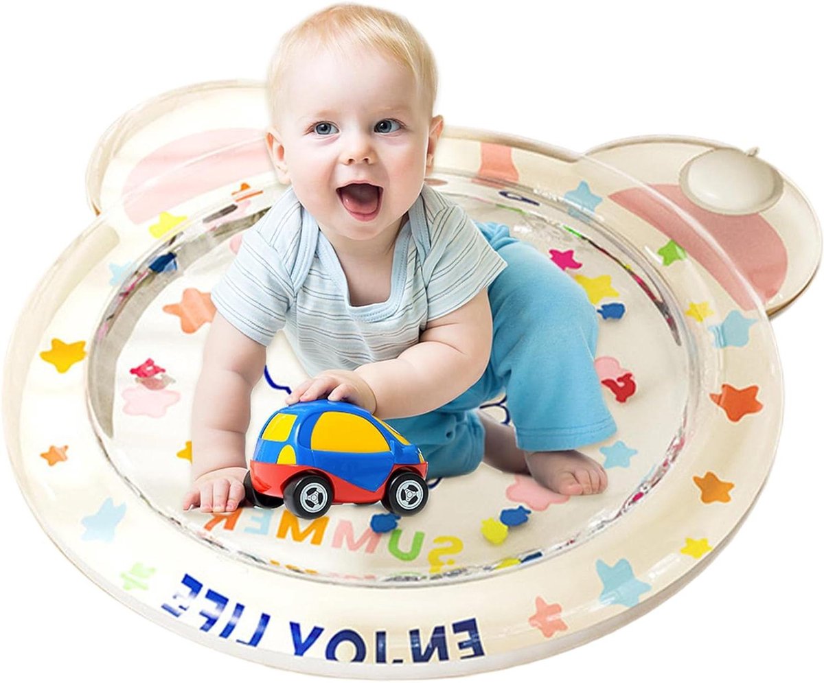 Water Speelmat Baby - Opblaasbare Speelmat Peuters - Sensorische Ontwikkeling - Drijvende Sterren - 100 cm - Wit