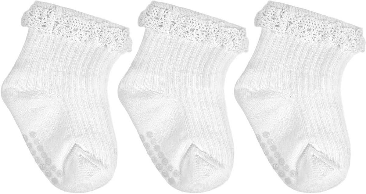 Comfortabele en Ademende Antislip Baby- en Kindersokken met Rimpelrand - Schattige Katoenen Sokken voor Meisjes