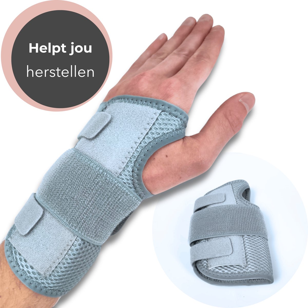Altoura® Polsbrace Links - Maat M - Carpaal Tunnel Syndroom - Klitteband Spalk - Polssteun Dag en Nacht - Handbrace voor Maximale Ondersteuning