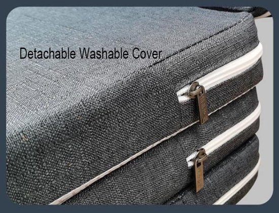 Vouwmatras - Gastenmatras Slaapmat - Logeren en Ontspannen - Afneembare Hoes - 60 x 200 x 10 cm - Blauw — afbeelding 5