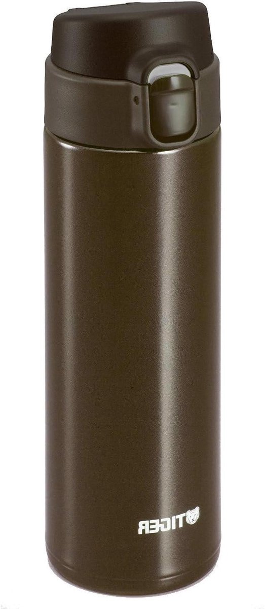 Thermos Mok - Reismok Isolerend - Dranken Warm Houden - Eén Hand Ontwerp - 048 Liter - Bruin