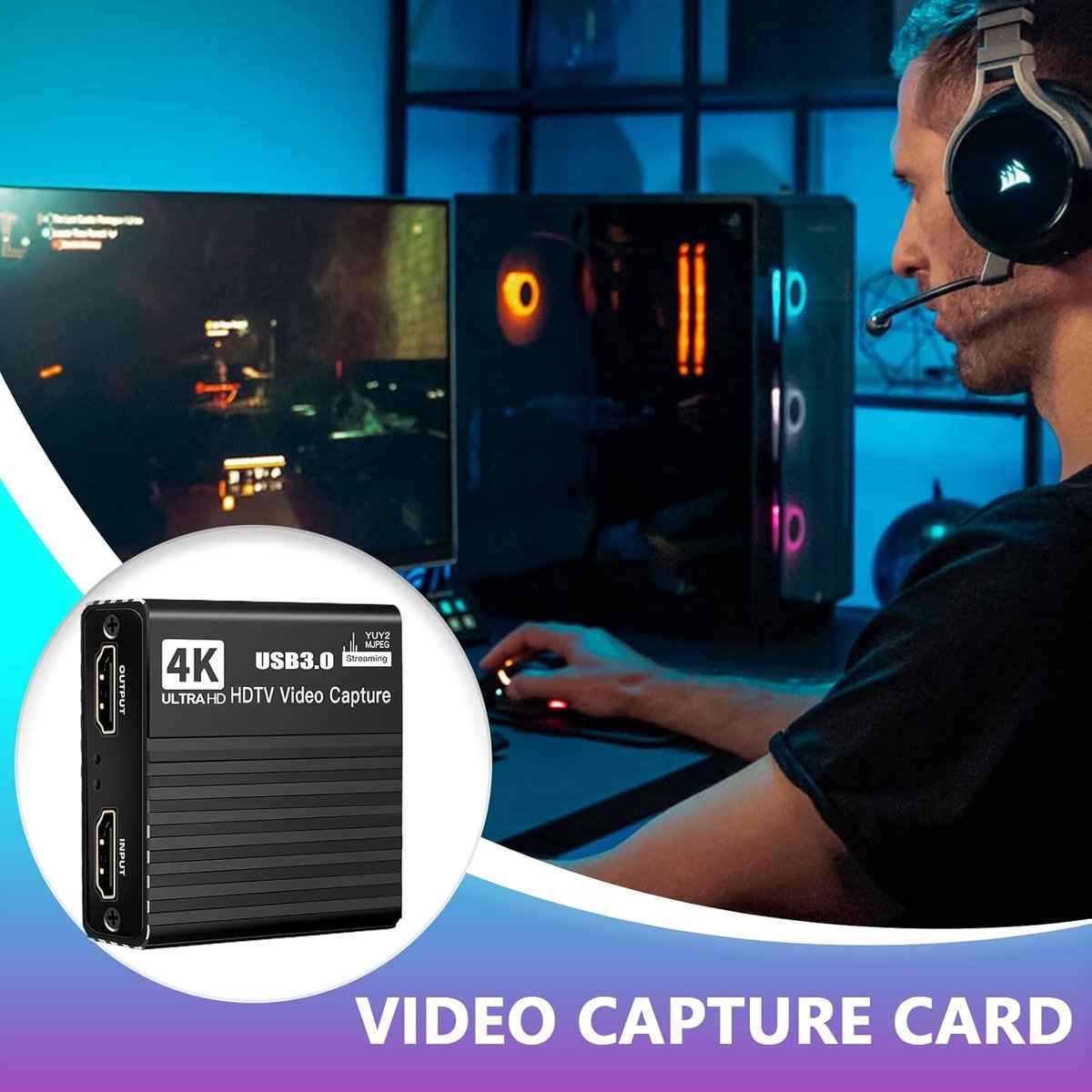 Capture Card - Video Opnameapparaat - Streaming Live - Lage Latentie - 4K 60FPS - Zwart thumbnail 2
