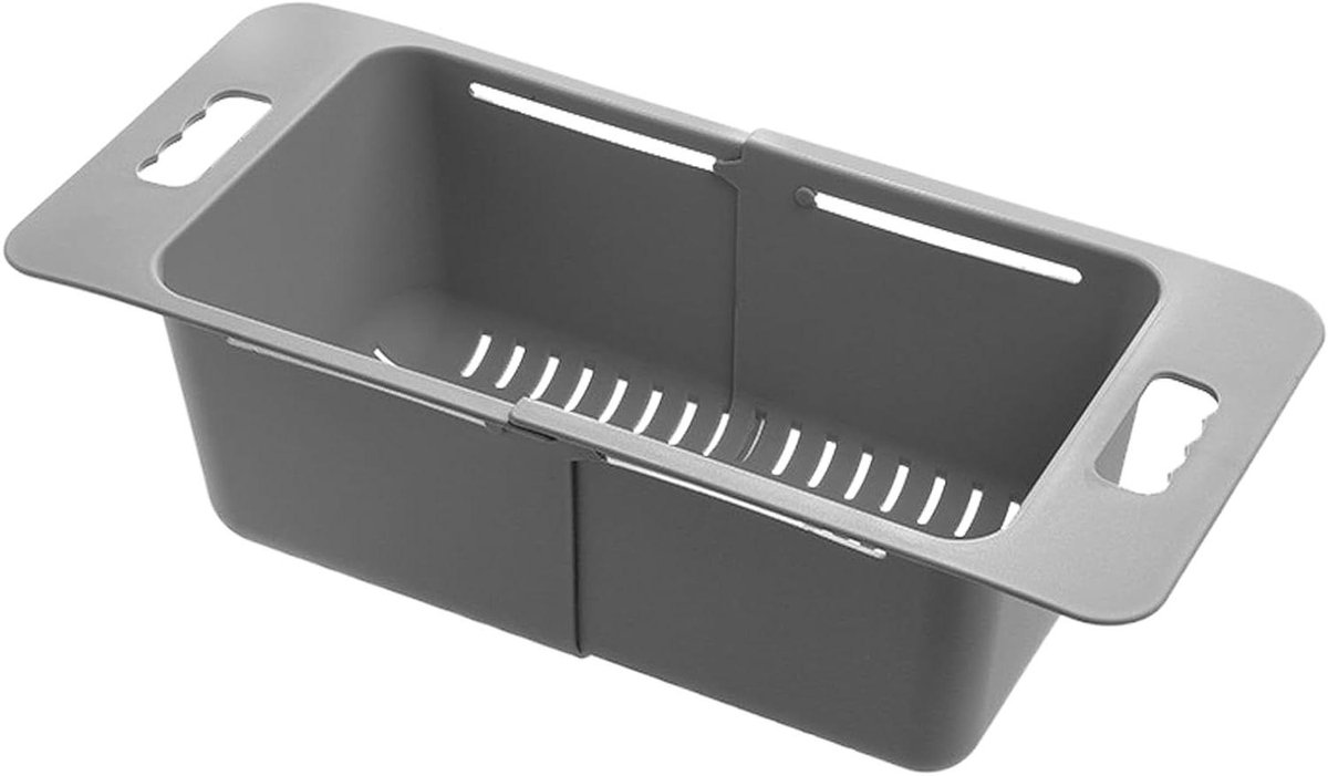 Afvoer Mand - Keukenmand Gootsteen - Groenten Wassen - Verstelbare Lengte - 52 cm - Grijs