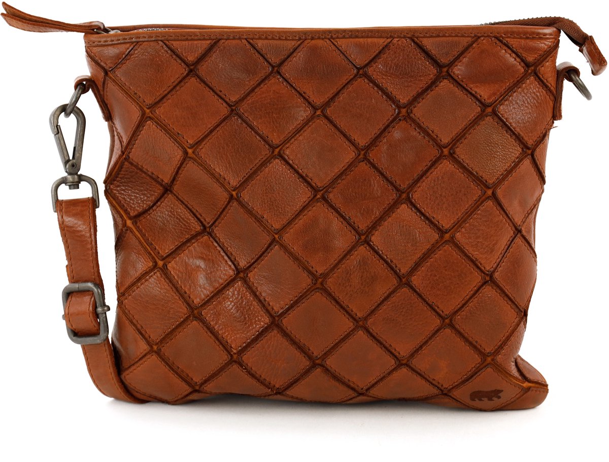 Bear Design Juliette Leren Schoudertas - Cognac