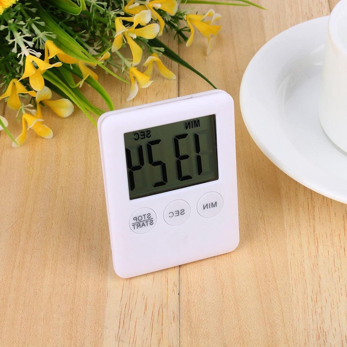 Digitale Kookwekker - Keuken Timer - Tijd Beheren - Met Magneet - 8 x 6 x 2 cm - Wit