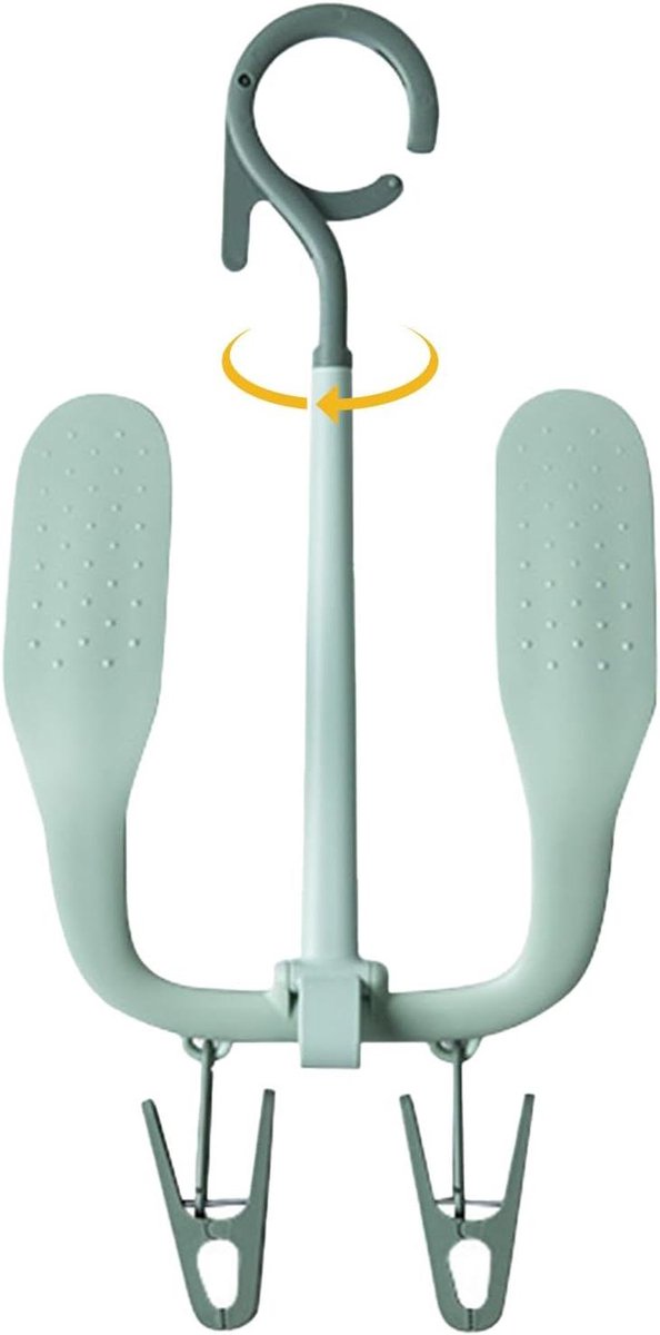 Schoenen Drooghanger - Pantoffels Rack - Schoenen Drogen - Dubbele Haak - 19W x 5H cm - Groen