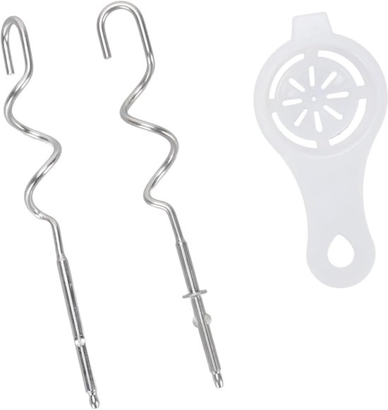 Deeghaken Handmixer - Broodhaken Mixerset - Efficiënt Bakken - Roestvrij Staal - 2 stuks - Zilverkleurig — afbeelding 3
