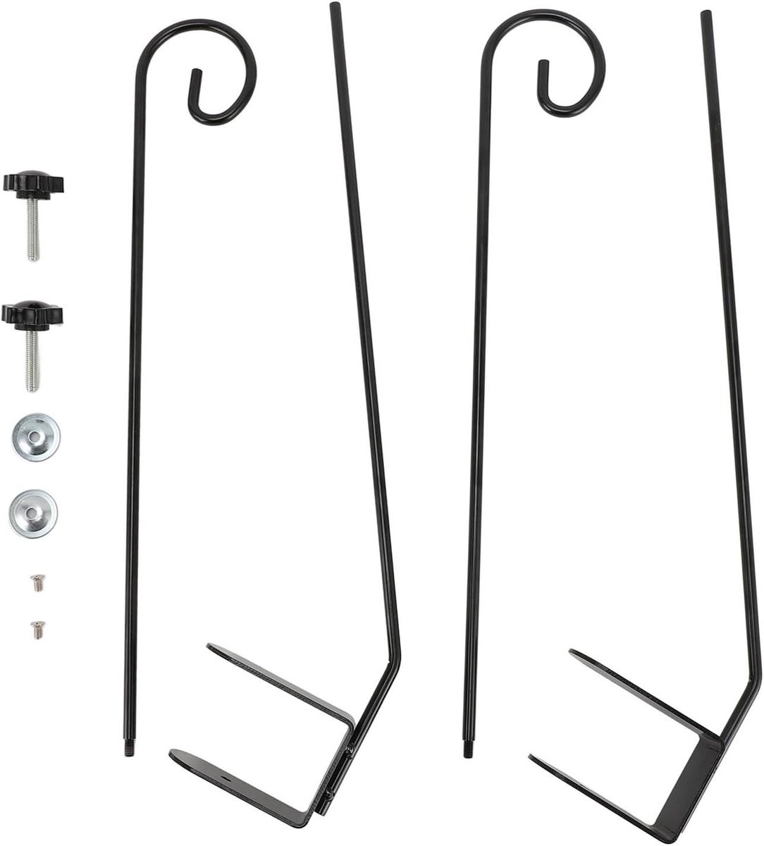 Vogelvoederhangerhaak - Dekhaak - Decoratie Ophangen - Verstelbare Klem - 80 cm - Zwart
