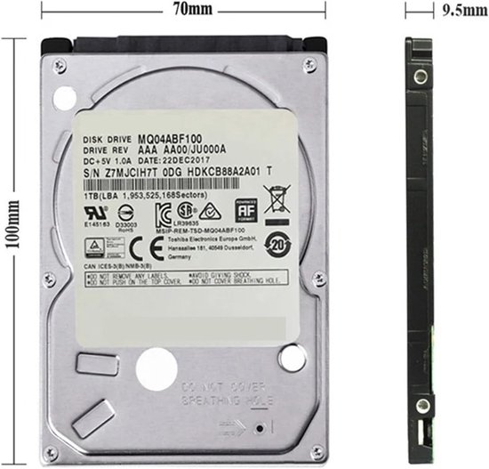 Interne Harde Schijf - HDD Laptop Schijf - Opslag Uitbreiden - 2.5 inch Formaat - 120 GB - Zilver van Interne Harde Schijf — afbeelding 3
