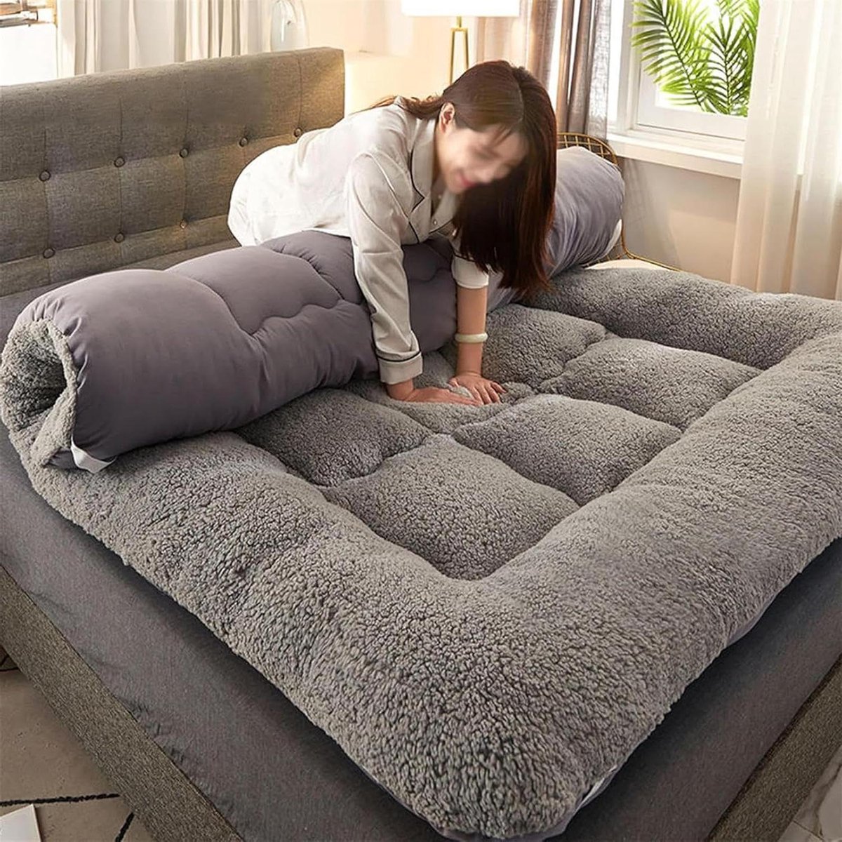 Opvouwbaar Futonmatras - Kampeermatras Slaapbank - Comfortabel Slapen - Ergonomisch Ontwerp - 200 x 120 cm - Wit