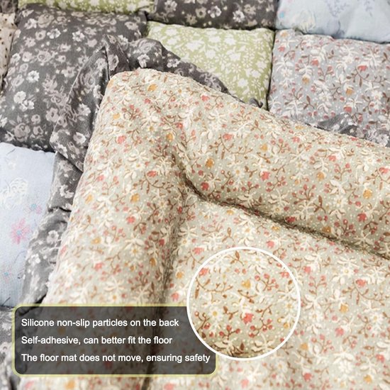 Japanse Vloermatras - Futon Matras Kampeerbed - Comfortabel Slapen - Traditioneel Quiltpatroon - 70 x 150 cm - Groen — afbeelding 5