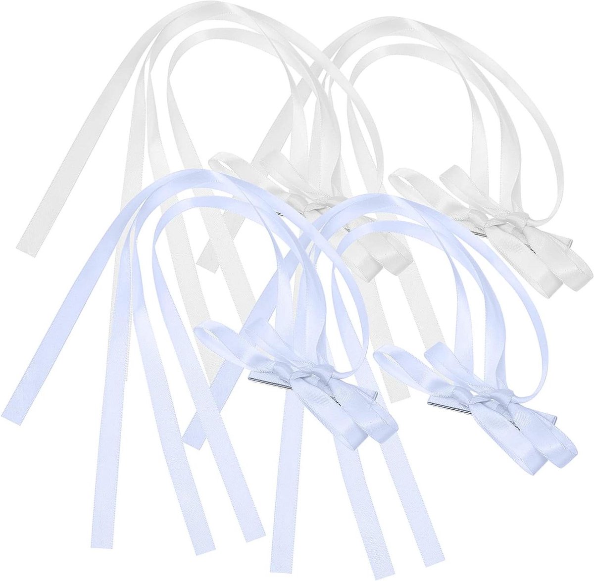 Haarclip met Strik - Haaraccessoire Dames - Haar Stijlen - Met Kwastje - 37 cm - Beige Blauw