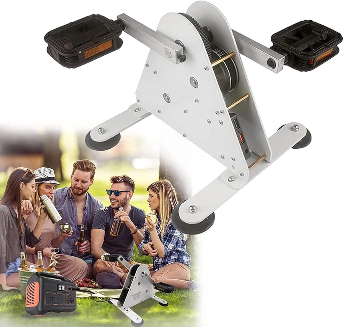 Voetpedaal Generator - Trap Generator - Noodstroom Opladen - Dubbele USB Output - 50W - Metaal