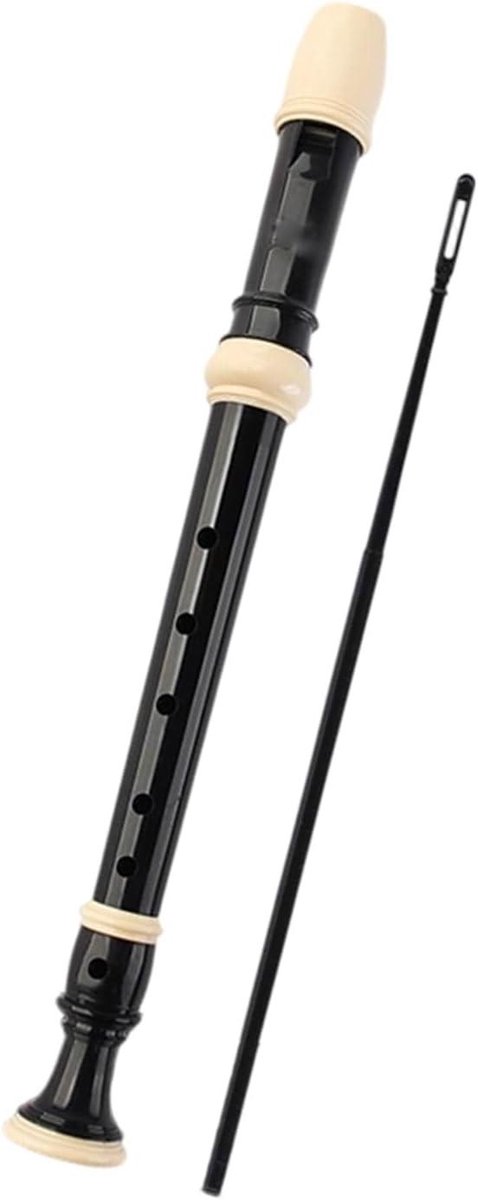 Sopraanblokfluit - Blokfluit Beginners - Muziek Leren - Duitse Vingerzetting - 325 mm - Zwart