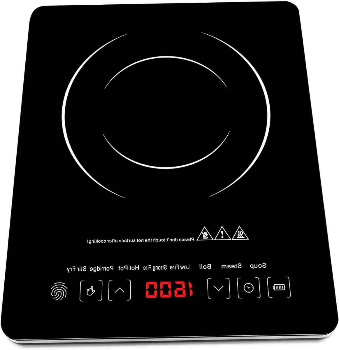 Inductie Kookplaat - Elektrische Kookplaat Aanrecht - Snel Koken - Zwart Kristal Paneel - 35 x 28 x 6 cm