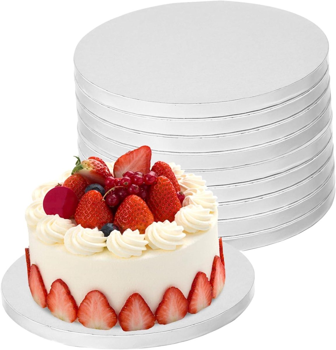 Cake Bords - Taartplaten Taartkarton - Taarten Presenteren - Non-stick Coating - 25.5 cm - Wit
