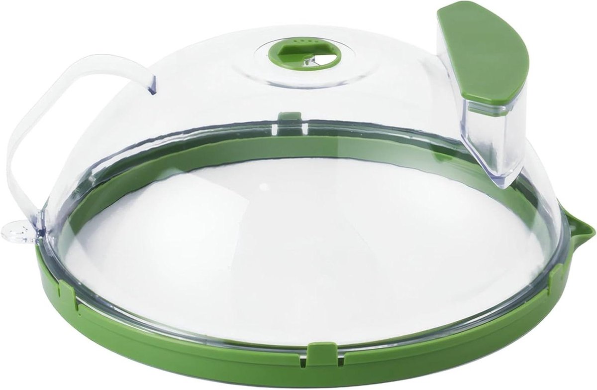 Magnetron Spatdeksel - Magnetron Deksel - Magnetron Schoonhouden - Geïntegreerde Handgreep - 26 x 11 cm - Transparant Groen