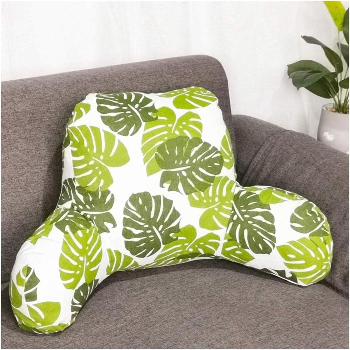 Leeskussen - Boekkussen Rugsteun - Ontspannen Zitten - Met Afneembare Hoes - 58 x 40 x 25 cm - Stijl-19