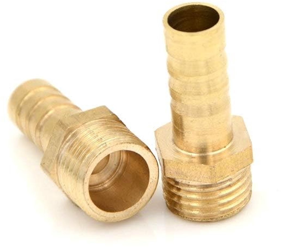 Dailygoody - Male Wire Fitting - Barb Connector - Messing - 6mm Slang Aansluiting - Geschikt voor Water en Gas - 1/4-10mm