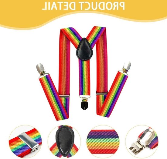 Set van 2 Y-vormige Steunen en Strikken met Metalen Clips, Verstelbare Strikken en Armwarmers voor Jongens en Meisjes, Feestelijke Kleurrijke Accessoires — afbeelding 2