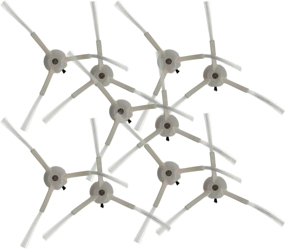 Zijborstels Robotstofzuiger - Reinigingsborstels Dweilrobot - Stof Verwijderen - 3 Armen Ontwerp - 12 cm Diameter - Wit