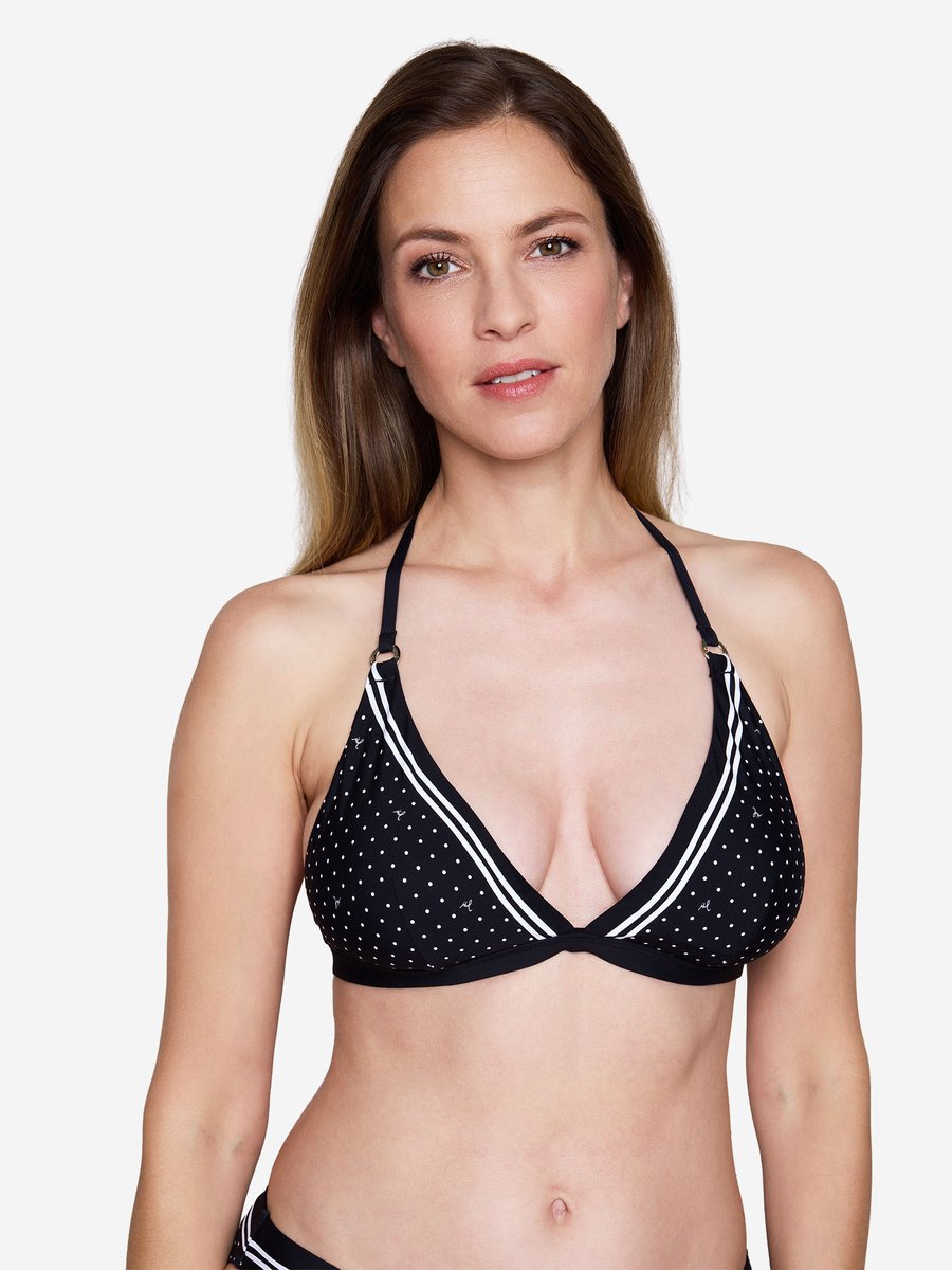 Joop! Triangel-Bikini-Top Polka Dots Black Beauty AOP
