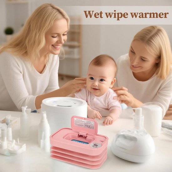 Baby Doekjes Verwarmer - Draagbare Opwarmer - Onderweg Comfort - Snelle USB Verwarming - 20 cm - Roze — afbeelding 5