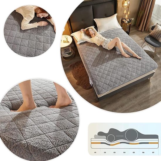 Vouwmatras Futon - Japanse Matras Tatami - Comfortabel Slapen - Ademend Katoen - 150 x 200 cm - A — afbeelding 5