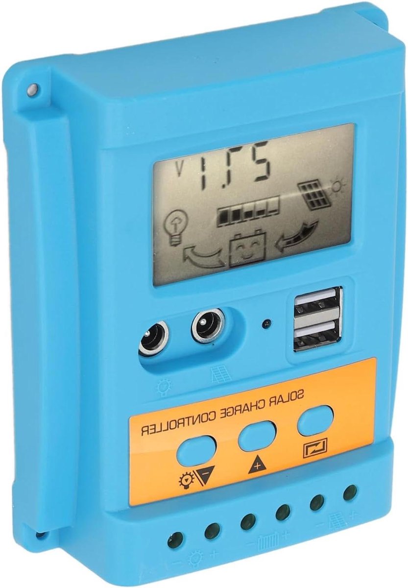 Solar Laadregelaar - MPPT Controller - Batterij Beheer - Automatische Spanningsdetectie - 30A - Blauw
