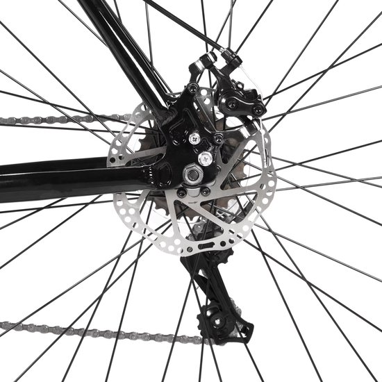 Stadsfiets 71 cm - Voor dames en heren voor woon-werkverkeer en dagelijks gebruik - Met 7 versnellingen, spatborden en bagagedrager - Zwart aluminium frame — afbeelding 4