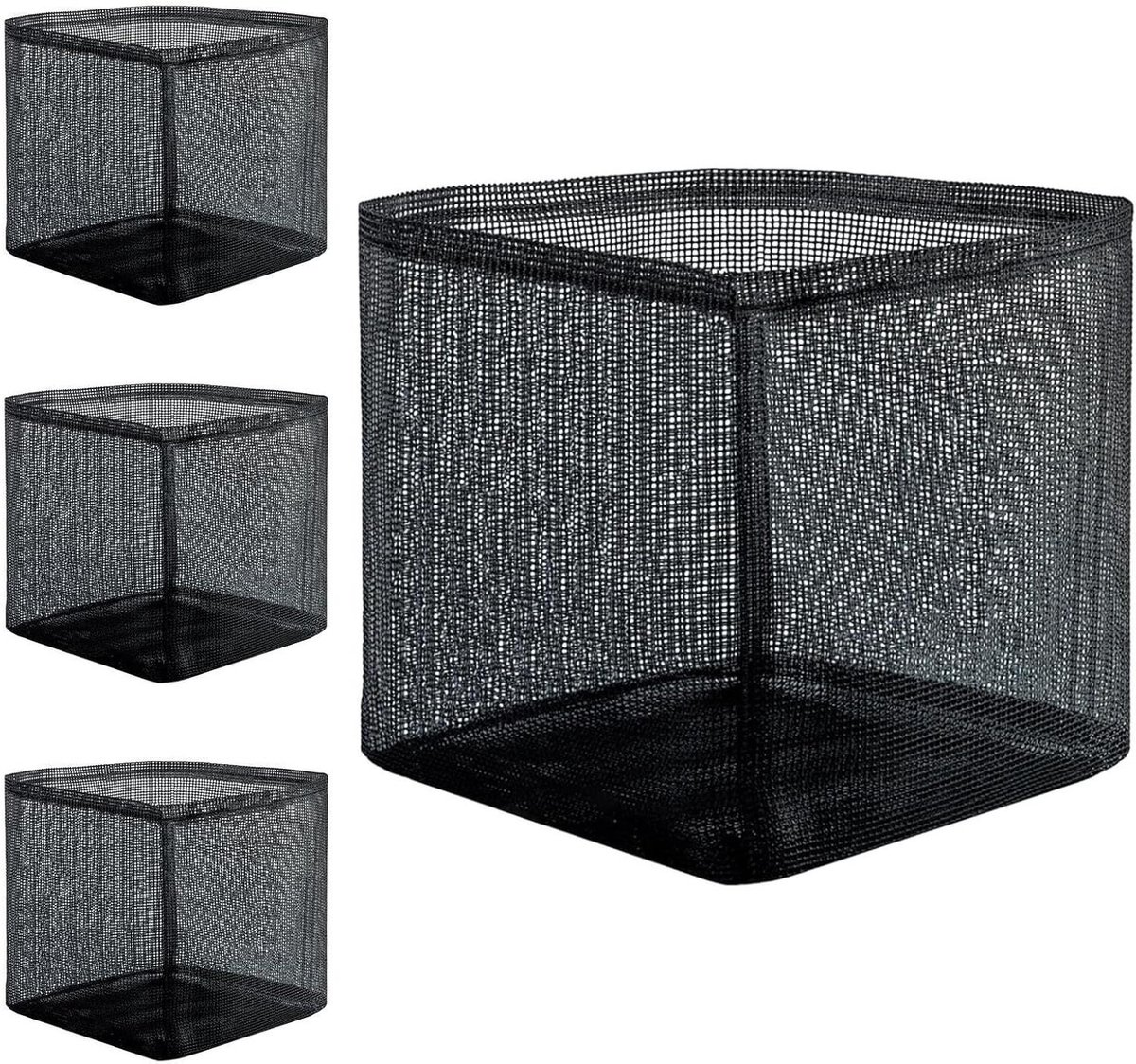 Vijverplant Manden - Waterplant Bakken - Planten Verzorgen - Ademende Mesh Constructie - 4 Stuks - Zwart