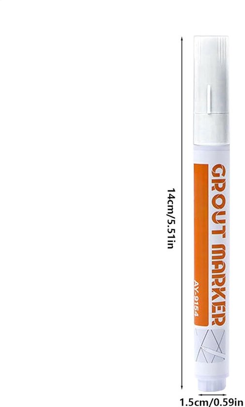 Voegpen - Voegstift Voegmarker - Voegen Repareren - Sneldrogende Schuine Applicator - 14 cm - Wit — afbeelding 2