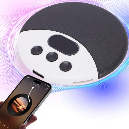 Kussenluidspeaker - Slaapluidspeaker Onder Kussen - Ontspanning en Slaap - Ultradun Ontwerp - 68 x 68 x 13 mm - Zwart — afbeelding 3