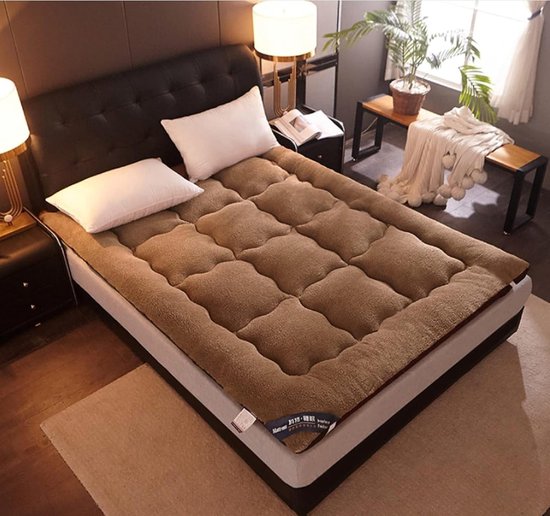 Japanse Futonmatras - Vloermatras Opvouwbaar - Comfortabel Slapen - Draagbaar en Veelzijdig - 180 x 200 cm - Bruin — afbeelding 4